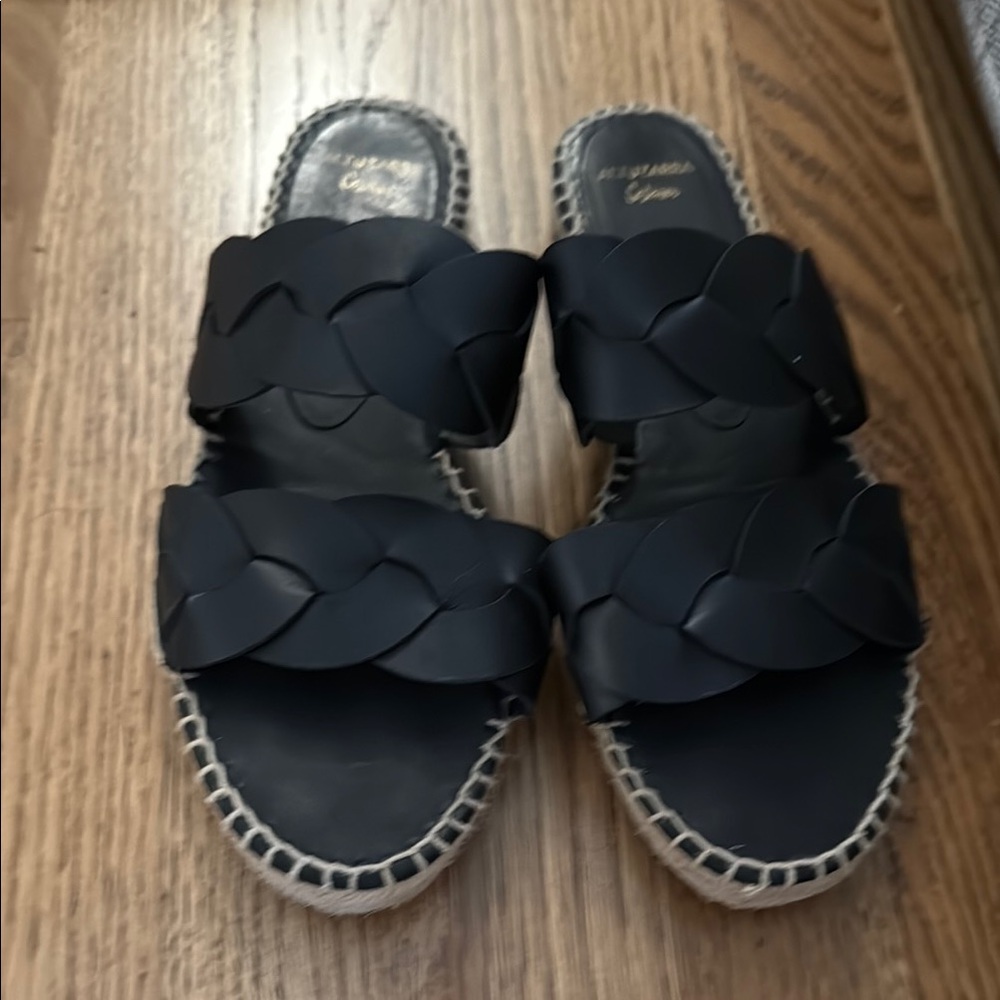 Altuzarra Black Espadrille Shoes with Braided Trim